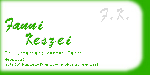 fanni keszei business card